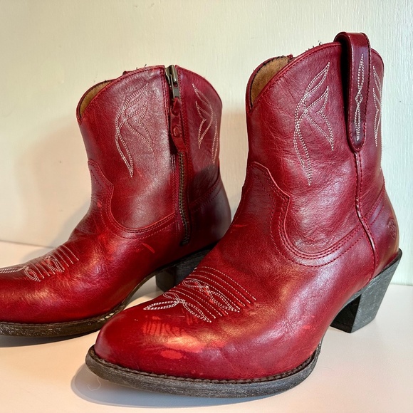 Ariat Womens Darlin Leather Western Booties - Picture 1 of 3